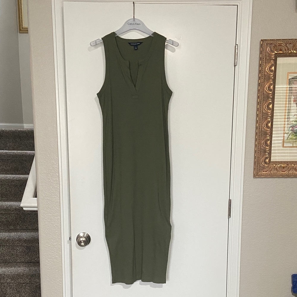 Calvin Klein Women's Khaki Midi Dress